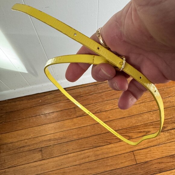 H&M Very Skinny Neon Yellow Belt Sz L - Picture 5 of 5